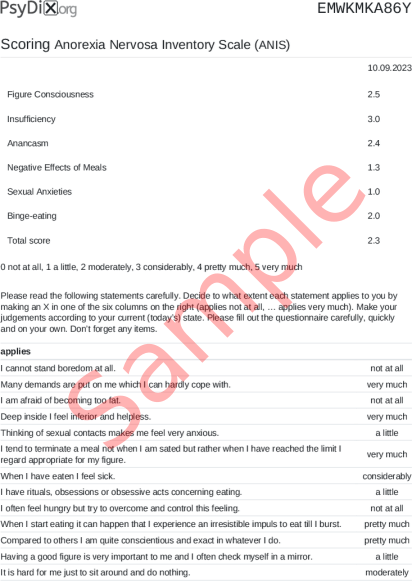 ANIS Scoring PDF Screenshot