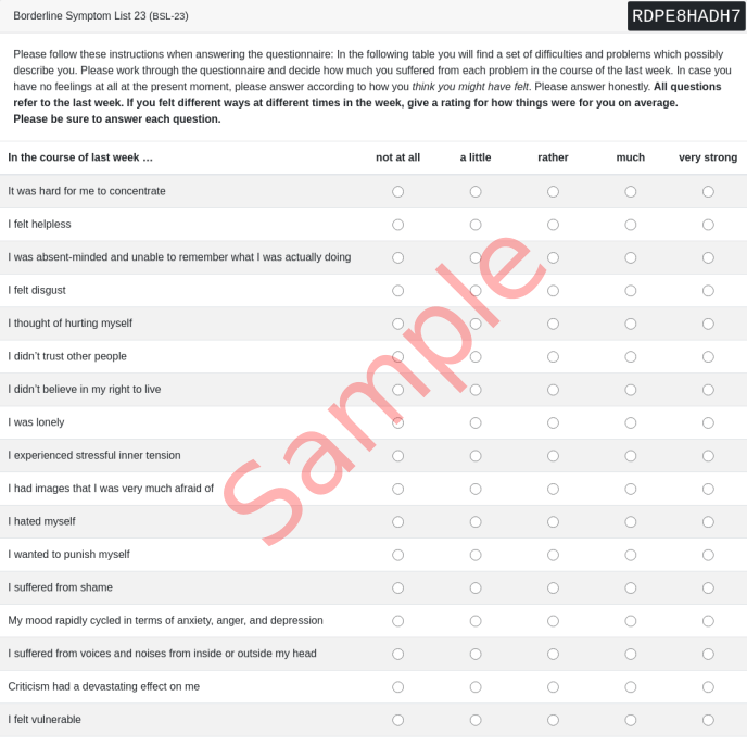BSL-23 Questionnaire