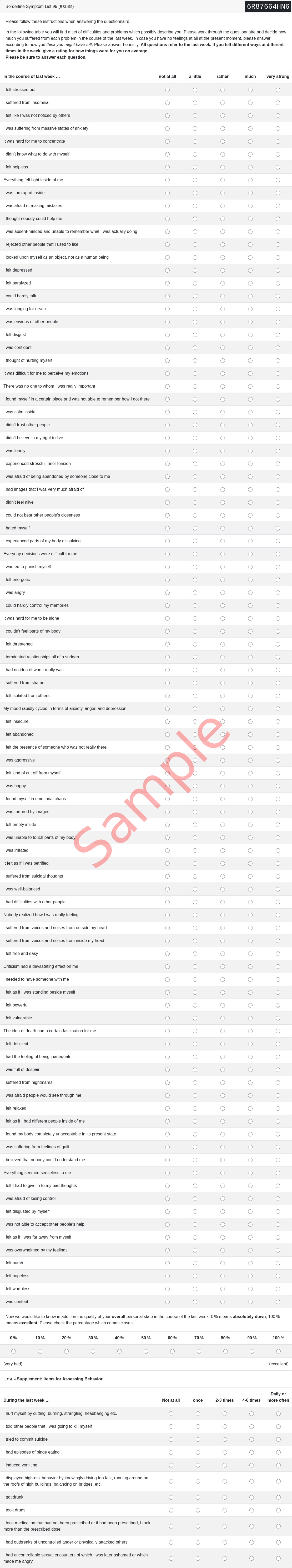 BSL-95 Questionnaire