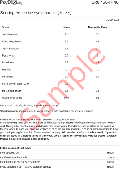 BSL-95 Scoring PDF Screenshot