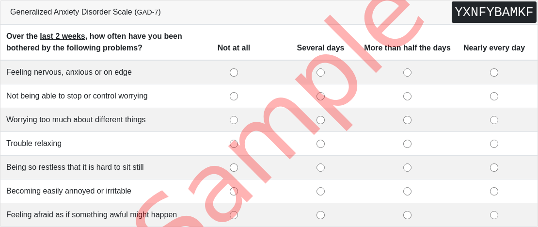 GAD-7 Questionnaire