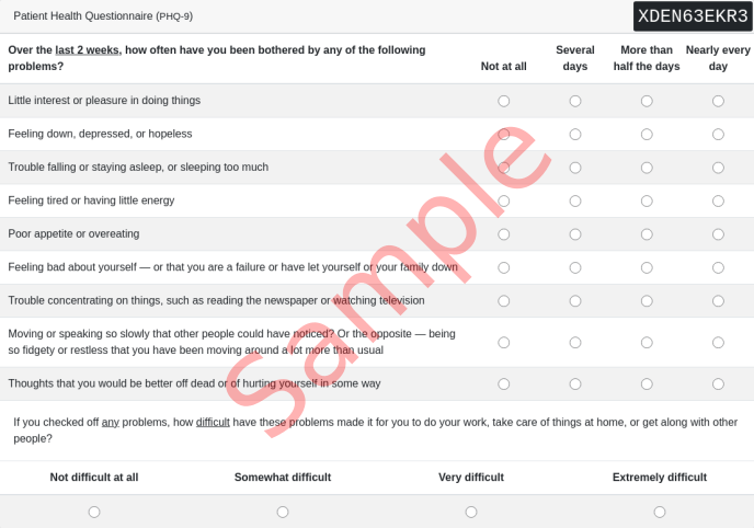PHQ-9 Questionnaire
