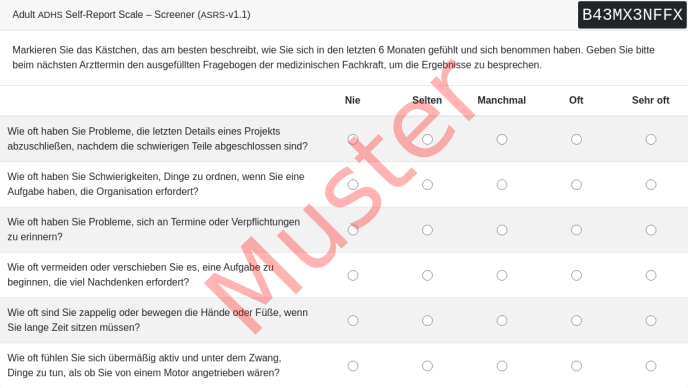 ASRS-v1.1-Fragebogen