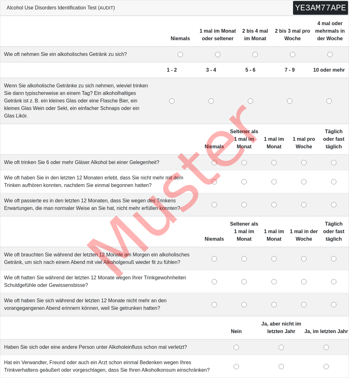 AUDIT-Fragebogen