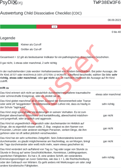 CDC-Auswertung PDF Bildschirmfoto