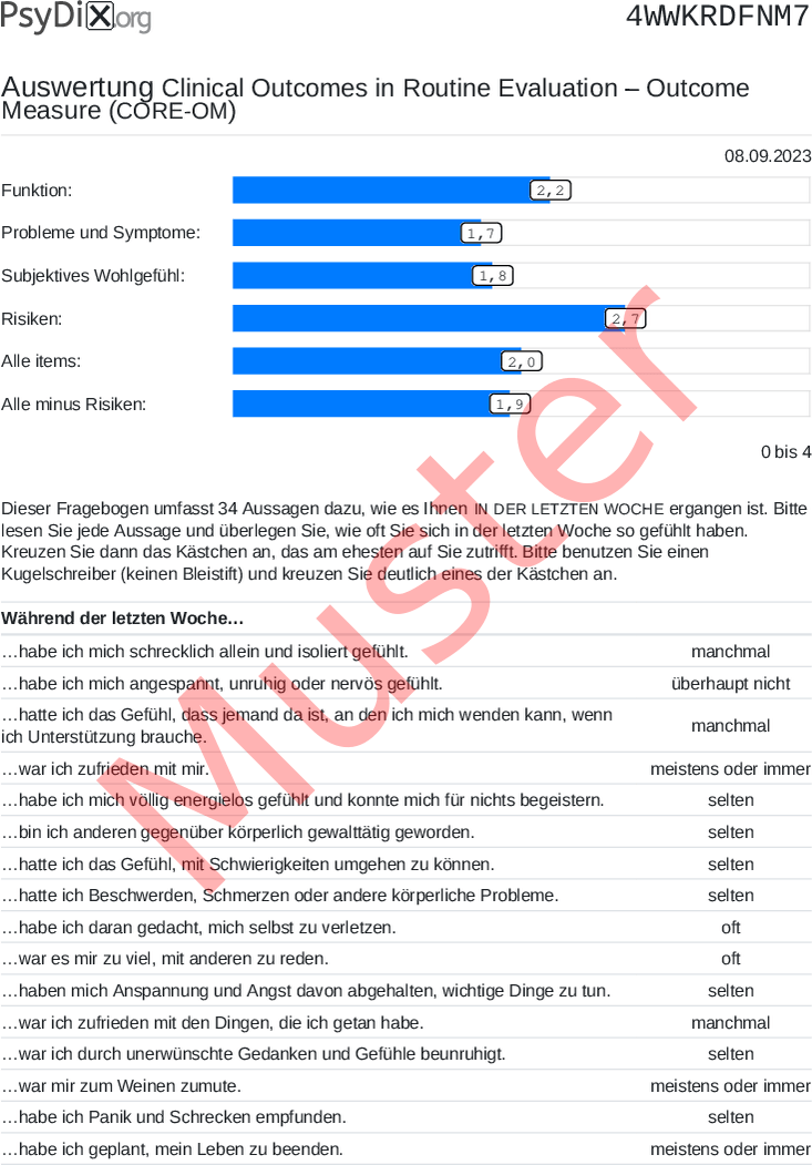 CORE-OM-PDF-Auswertung