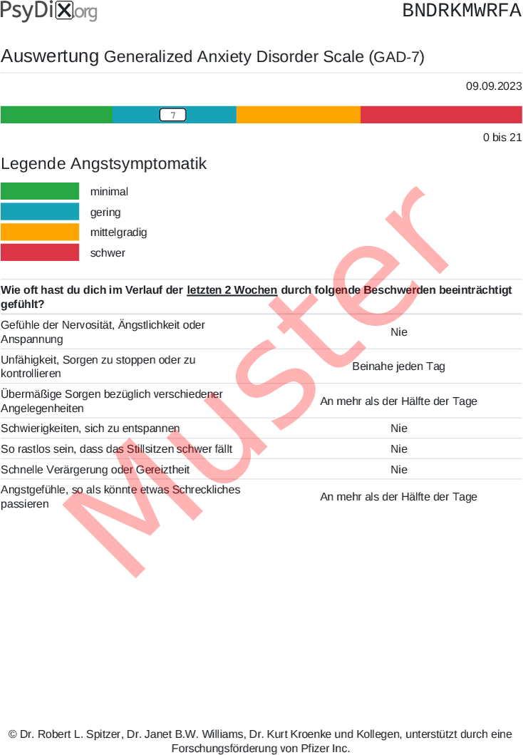 GAD-7-PDF-Auswertung