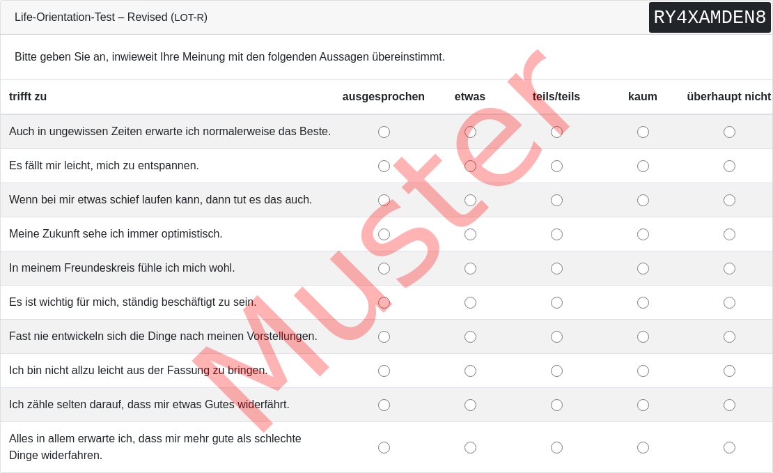 LOT-R-Fragebogen