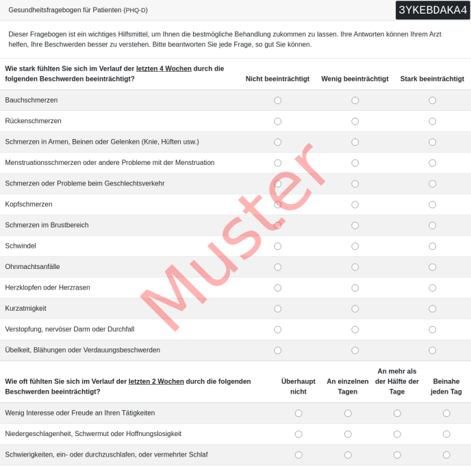 PHQ-D-Fragebogen