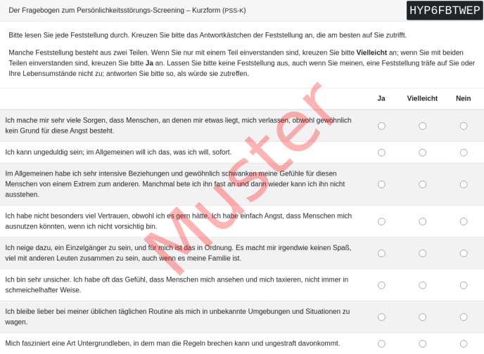 PSS-K-Fragebogen